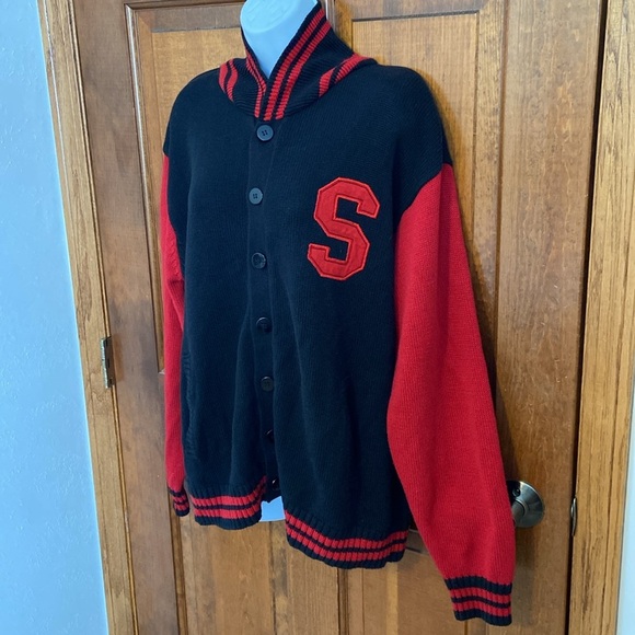Bare Fox Vintage 50’s Style “S” Patch Varsity Cardigan  Button Down Size 2XL - Picture 3 of 8